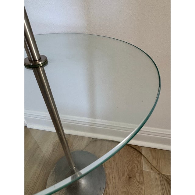 Pair of Laurel Floor Lamps With Glass Side Table For Sale - Image 9 of 12