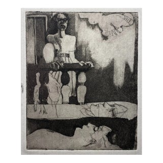 1980s Modern Surrealist Etching For Sale