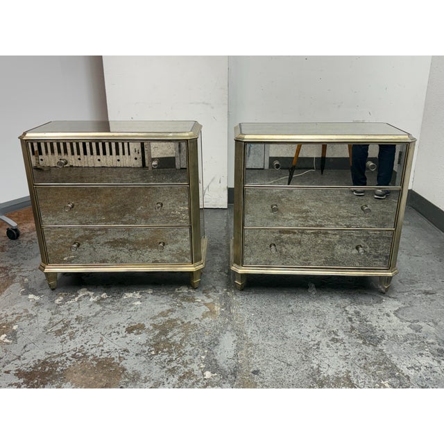 Asian Ethan Allen Vivica Mirrored Chest of Drawers, Pair For Sale - Image 3 of 12