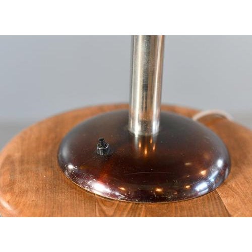 Bauhaus Desk Lamp By Hala Circa 1930s - Cast iron base - Aluminum shade - Original "Cola" style finish - On/Off toggle...