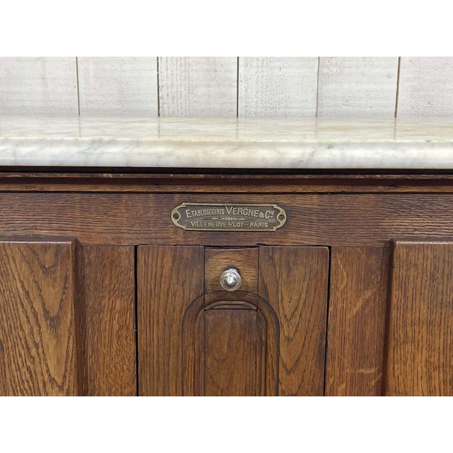 Antique Icebox in Oak with Marble Top, 1900s For Sale - Image 5 of 18