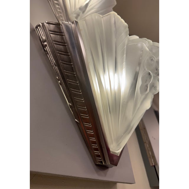 Art Deco Wall Sconces in Nickel-Plated Bronze from Petitot, 1930, Set of 2 For Sale - Image 13 of 18