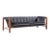 Jack Cartwright for Founders Mid Century Rosewood Leather Sling Sofa For Sale