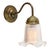 Mid-Century Modern French Clear Holophane Glass and Brass Wall Lamp For Sale - Image 3 of 6