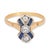 Art Deco 1930s Art Deco Inspired Diamond Sapphire 18k Yellow Gold Ring, Size 6.5 For Sale - Image 3 of 6