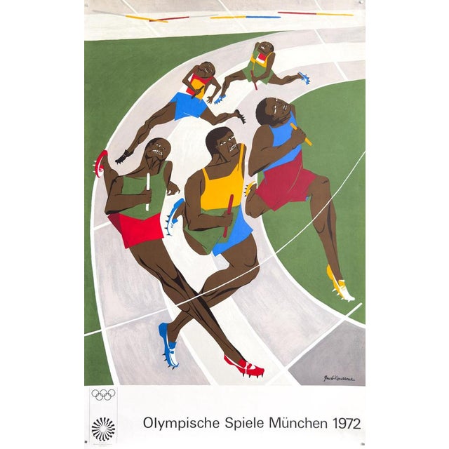 Paper Munich Olympic Games Poster by Jacob Lawrence, 1972 For Sale - Image 7 of 9