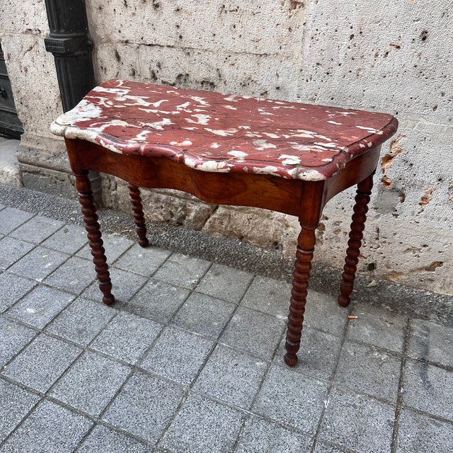Louis XV Console in Marble and Walnut, France, 18th Century For Sale - Image 14 of 18
