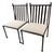 Pair Antique Iron Chairs With Holly Hunt Upholstery For Sale