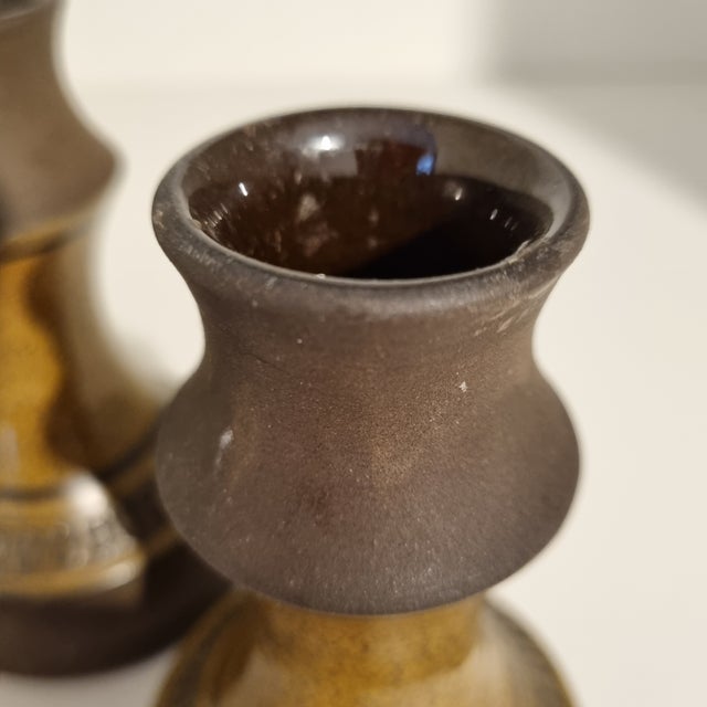 Pair of Mid-Century Ceramic Candle Holders by Ulla Winblad for Alingsås, 1960s For Sale - Image 4 of 7