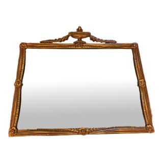 Early 20th Century Louis XVI Style Giltwood Mirror With Urn Crest For Sale