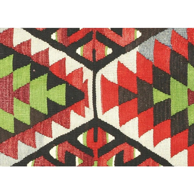 1950s Turkish Kilim. Hand woven with wool on wool foundation in the Oushak region of Turkey. Kilims & Flat Weaves are rugs...