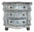 Vintage Distressed Blue Dresser | Hand-Painted 3-Drawer Chest | Shabby Chic French Country | Carved Details | Maison Martine | One of a Kind For Sale