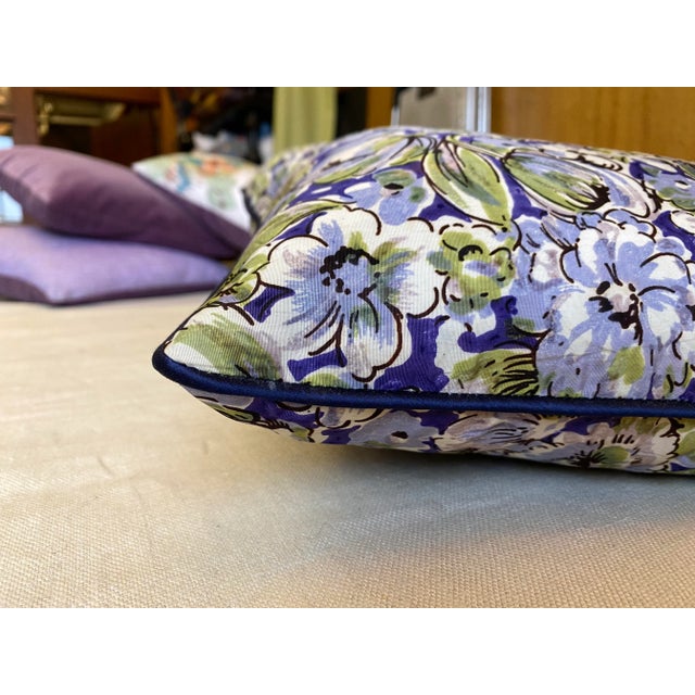 Amethyst Violet Silk Floral Down Pillow 15" X 18" Lumbar For Sale - Image 8 of 10
