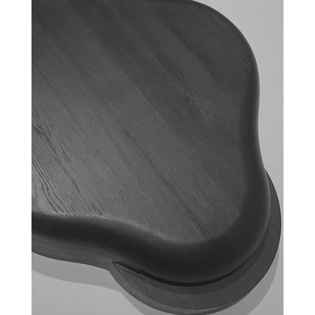 Burned and Black Stained Oak Lahmu Coffee Table by Sizar Alexis For Sale - Image 4 of 7