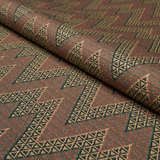 Schumacher Alpine Peaks Chevron Fabric In Terracotta Desert For Sale