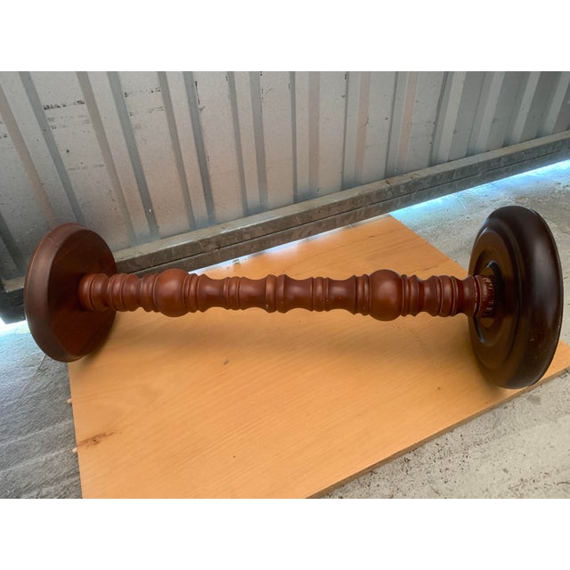 Brown Pedestal Beech Table, 1970s For Sale - Image 8 of 13