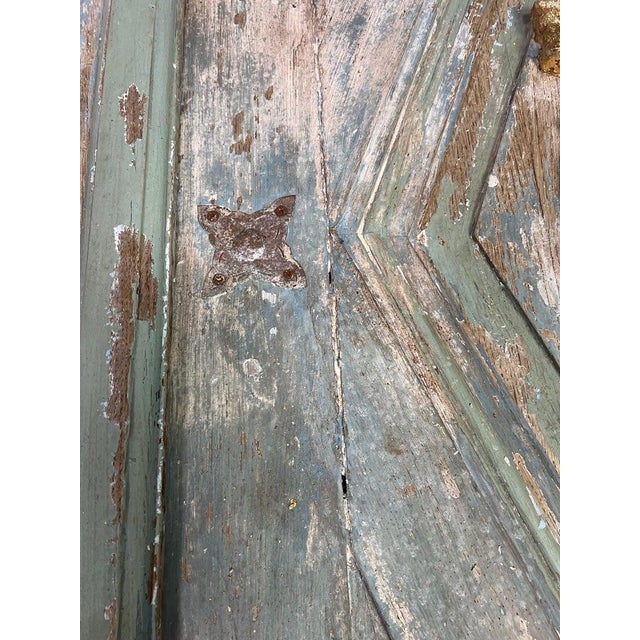Pair of Italian Painted & Parcel Gilt Doors C. 1900 For Sale - Image 16 of 17