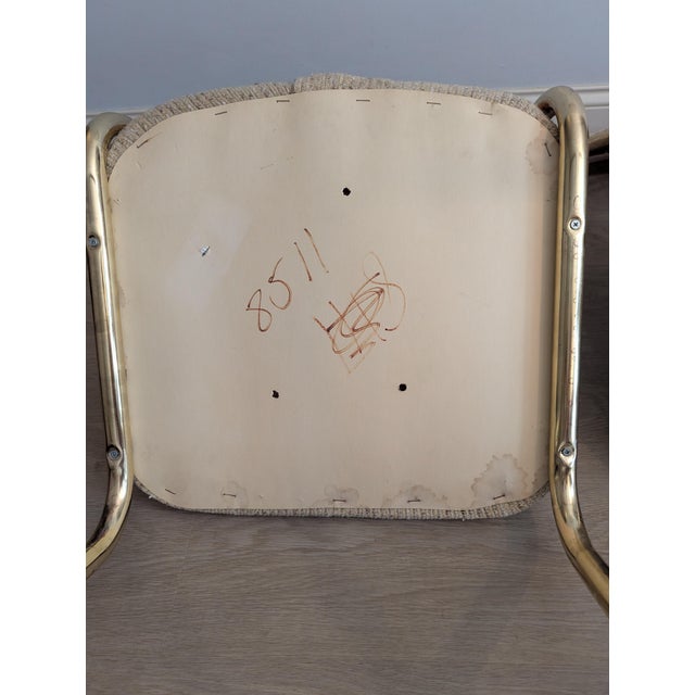 1980s Rattan and Brass Cantilever Chairs - A Pair by Cramco For Sale - Image 11 of 17