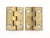 Solid brushed brass vintage furniture or cabinet hinges with five knuckles, flat tips, and a template hole pattern. The...