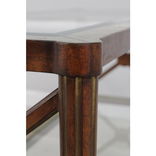 Paint Decorated Glass Top Console Sofa Table For Sale - Image 11 of 13