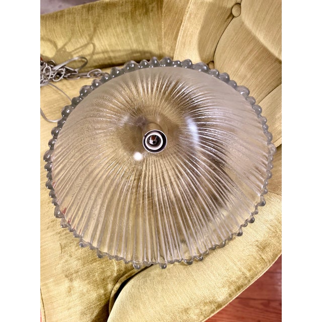 Large Midcentury Glass Dome Pendant Light For Sale - Image 11 of 12