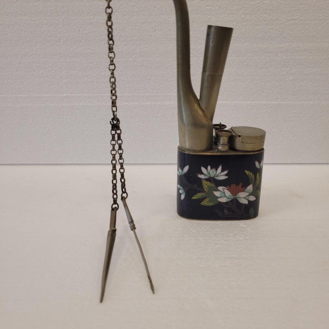 Water Pipe in Metal and Bulkhead Enamel, China, 1800s For Sale - Image 14 of 15