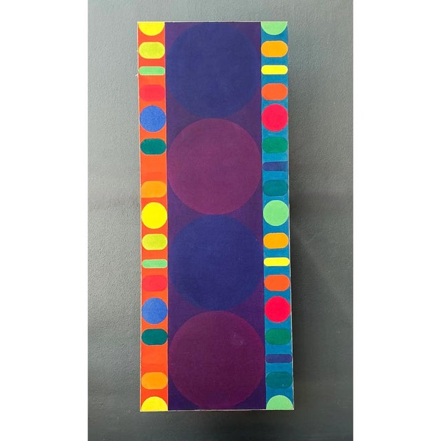 Late 20th Century Vintage Geometric Abstract Painting on Canvas For Sale - Image 5 of 12