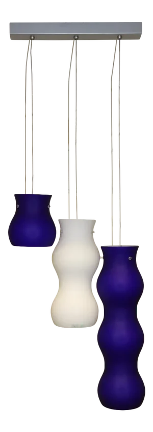 1990s Modern Murano Glass Pendant Blue White