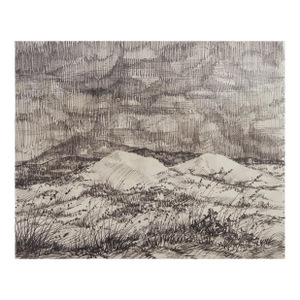 Mid 20th Century Simon Michael Evening Landscape Drawing