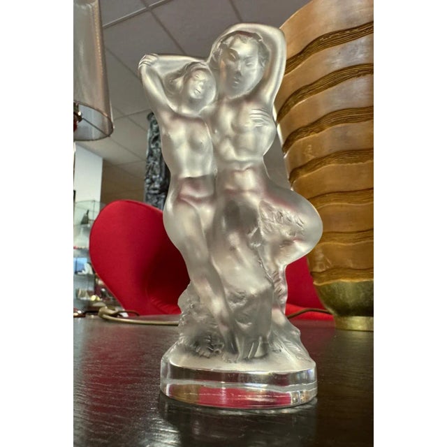 Diana and Pan the Faun Crystal Sculpture from Lalique France, 1960s For Sale - Image 3 of 8