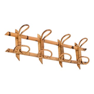 Large Coat Rack in Rattan with Bamboo and Wicker by Franco Albini, Italy, 1960s For Sale