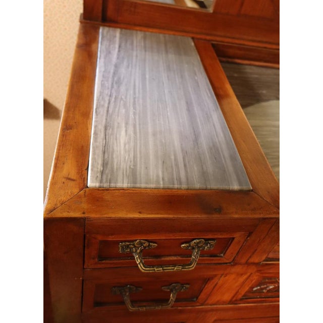 Mahogany & Marble Chest of Drawers with Mirror, 1900s For Sale - Image 18 of 18