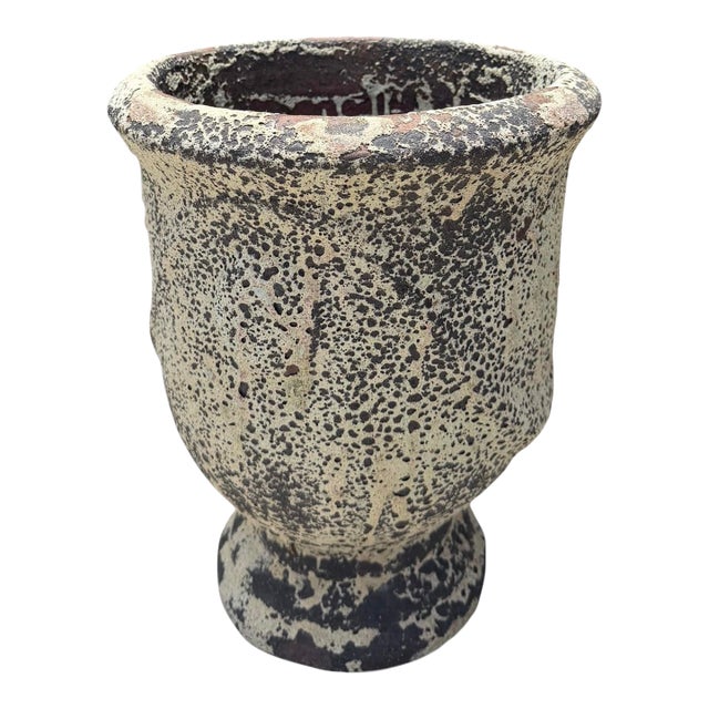 Vintage Volcanic Glaze Terracotta Garden Planter For Sale
