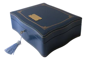 Italian Leather Jewelry Box With Tray, Large