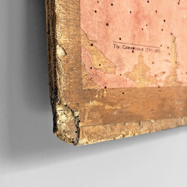 Wood Mid-Century Modern Italian Wooden Advertising Sign, 1970s For Sale - Image 7 of 16