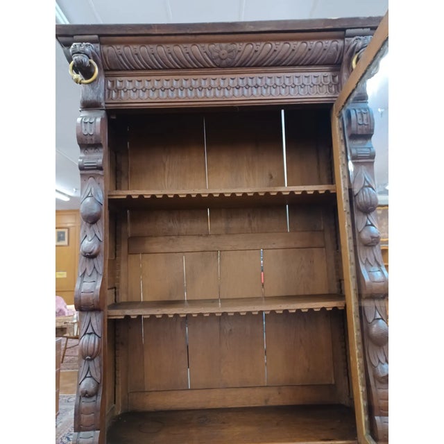Wood Antique French Hunt Cupboard Bookcase For Sale - Image 7 of 12