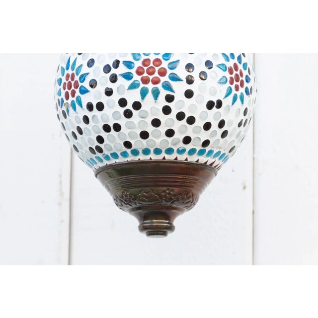 Small Geometric Floral Hanging Lantern For Sale - Image 4 of 9