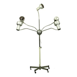 Mid-Century Modern Adjustable 5-Arm Lamp on Wheel Base For Sale