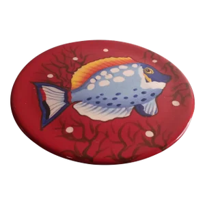 Vintage La Dolce Vita Handpainted Fish Pedestal Plate