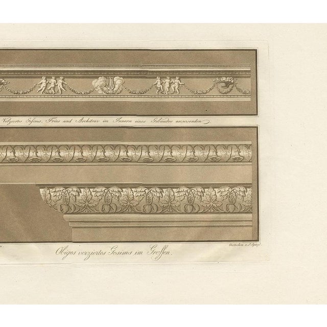 Spiegl, Illustration of the Design of Cornices, 1730, Print For Sale - Image 4 of 5