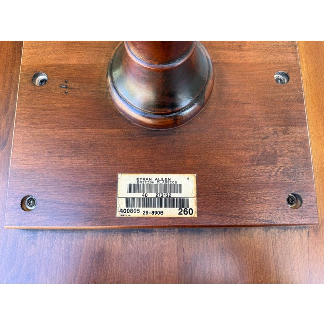 Brown Late 20th Century Ethan Allen British Classics Pineapple Pedestal Table For Sale - Image 8 of 8