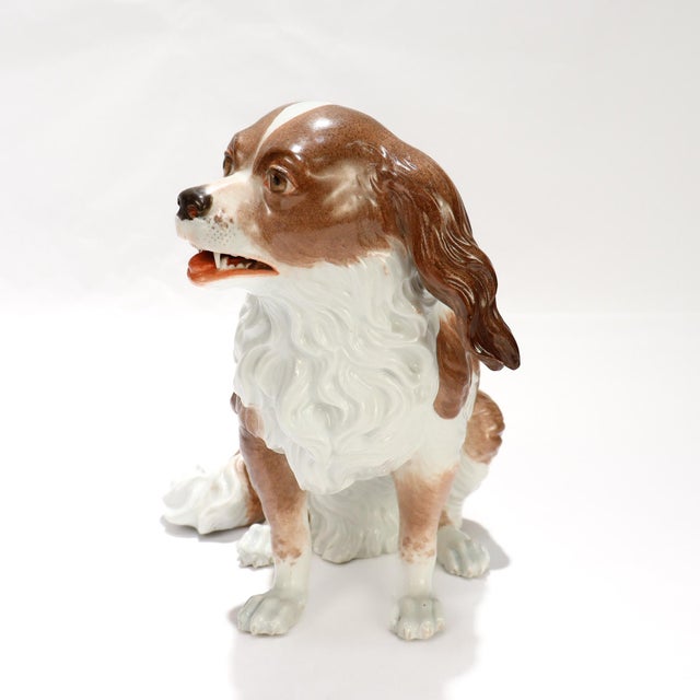 Antique Dresden Porcelain King Charles Spaniel Sculpture or Figurine For Sale In Philadelphia - Image 6 of 18
