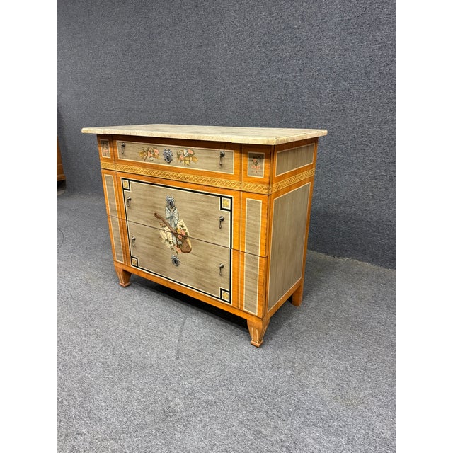 Drexel Heritage Et Cetera Paint Decorated Neoclassical Chest For Sale In Philadelphia - Image 6 of 16