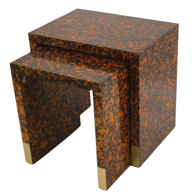 Wood Modern Tortoise Nesting Side Tables - Set of 2 For Sale - Image 7 of 7