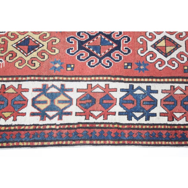 Antique Caucasian Sahsavan-Kazak Long Carpet-8' 1'' X 3' 2'' For Sale - Image 4 of 16