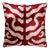 Hand-Knotted Silk Velvet Ikat Pillow - 16x16 Crimson & Champagne Heritage For Sale