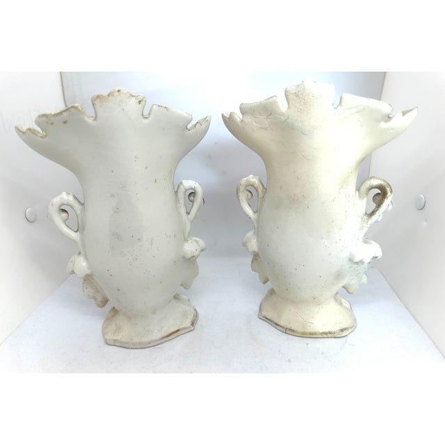 Shabby Chic Antique Floral Vase of 2 Designs For Sale - Image 3 of 4