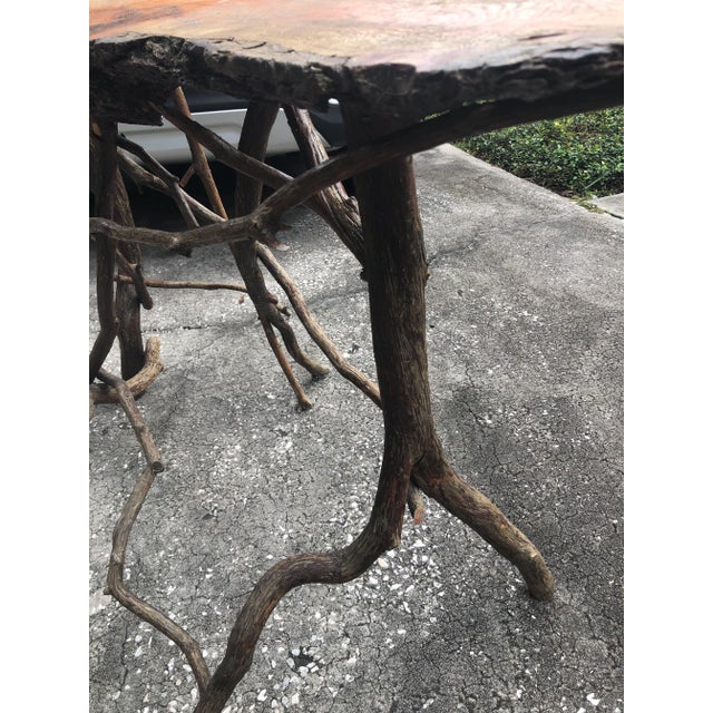 Brown Vintage Twig Console Table For Sale - Image 8 of 10