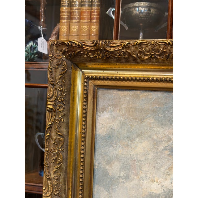 English 19th Century Cityscape Oil Painting 'Church Tower' For Sale - Image 3 of 9