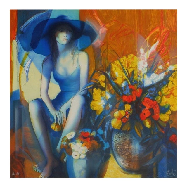 1990 Jean-Baptiste Valadié Manon Signed Lithograph For Sale